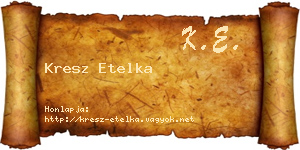 Kresz Etelka névjegykártya